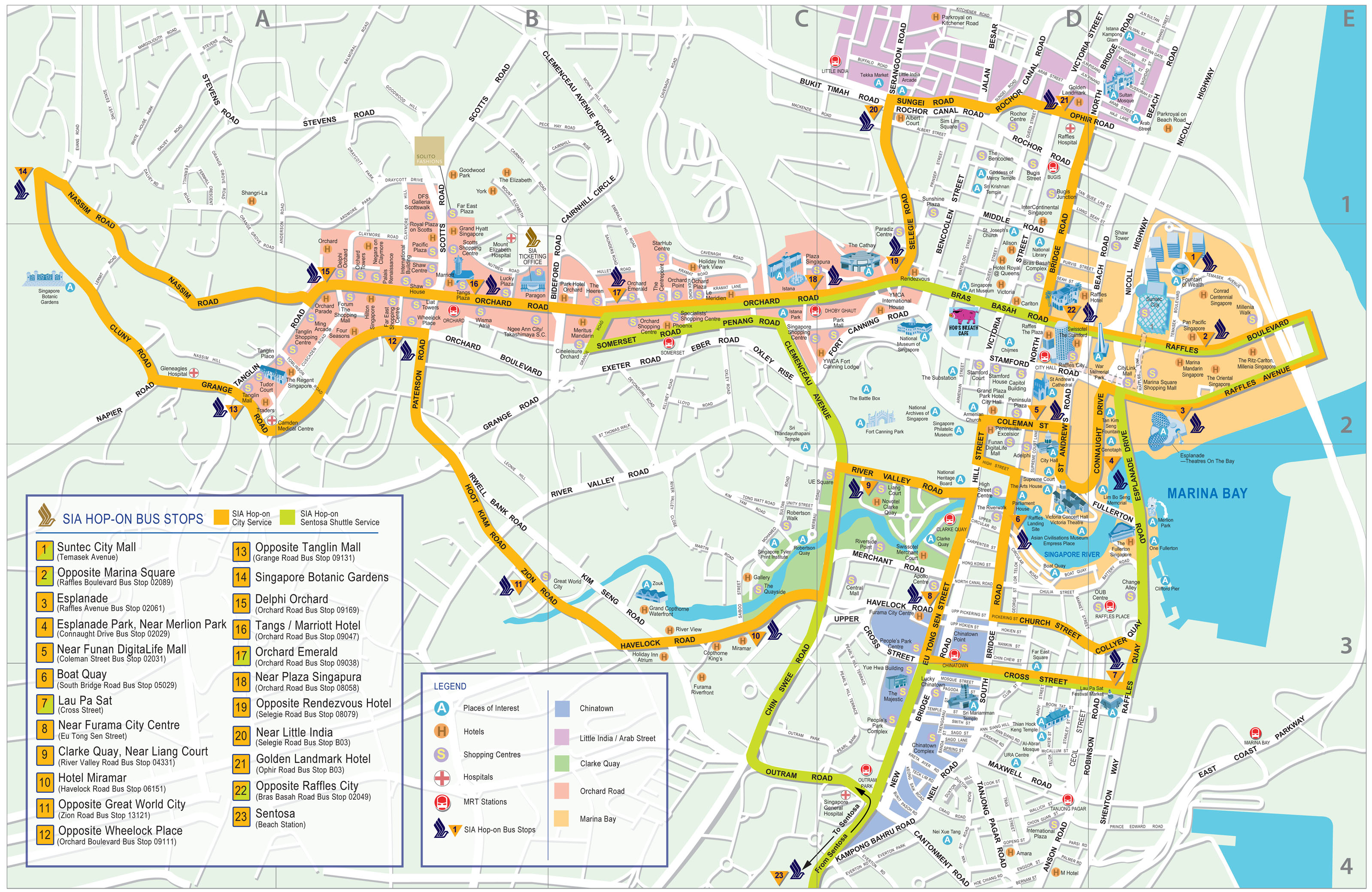 Singapore Downtown Map